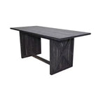 Homy Casa Table à manger rectangulaire avec piètement en X, style industriel rustique pour salle à manger, bois noir