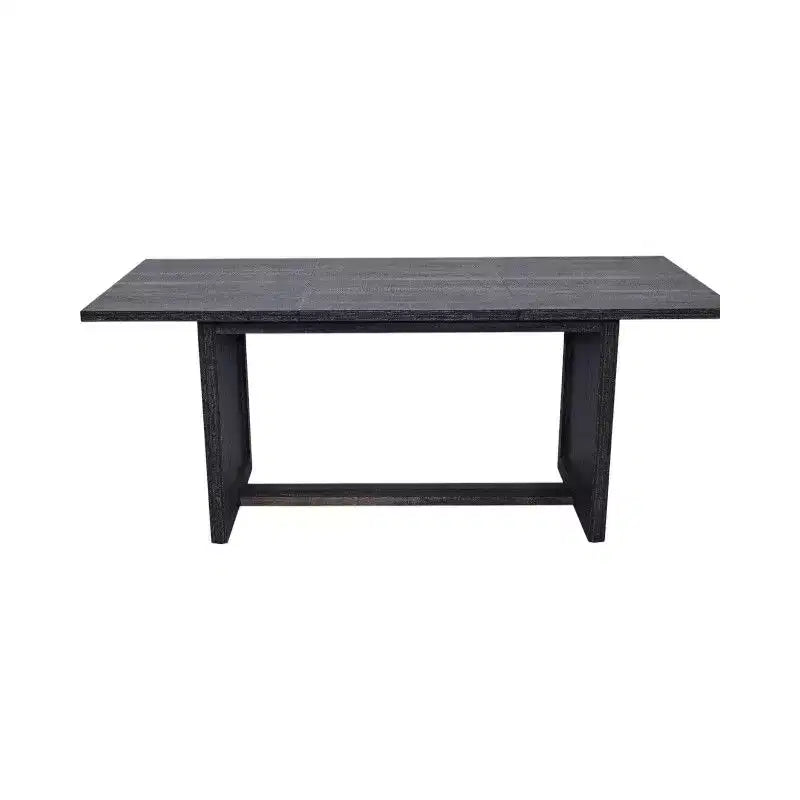 Homy Casa Table à manger rectangulaire avec piètement en X, style industriel rustique pour salle à manger, bois noir