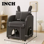 Fauteuil Okak en forme d'oreille de lapin, avec cachette intégrée pour chats et chiens, canapé-lit simple pour animaux de compagnie, pour chambre à coucher et salon.