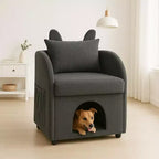 Fauteuil Okak en forme d'oreille de lapin, avec cachette intégrée pour chats et chiens, canapé-lit simple pour animaux de compagnie, pour chambre à coucher et salon.