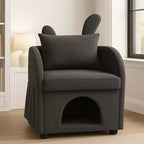 Fauteuil Okak en forme d'oreille de lapin, avec cachette intégrée pour chats et chiens, canapé-lit simple pour animaux de compagnie, pour chambre à coucher et salon.