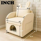 Fauteuil Okak en forme d'oreille de lapin, avec cachette intégrée pour chats et chiens, canapé-lit simple pour animaux de compagnie, pour chambre à coucher et salon.