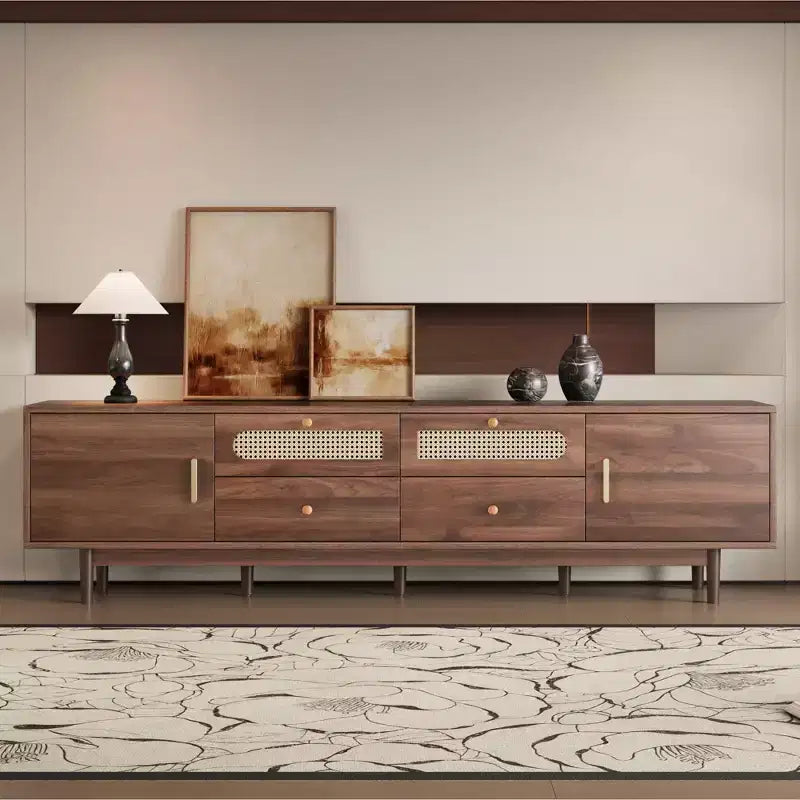TV Stand for TVs up to 85, Farmhouse TV Console Media Console TV Cabinet with Drawers, Brown - ModernLuxe
