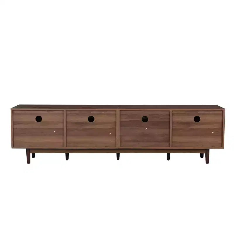 Meuble TV pour téléviseurs jusqu'à 85 pouces, console TV de style campagnard avec tiroirs, marron - ModernLuxe