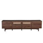 Meuble TV pour téléviseurs jusqu'à 85 pouces, console TV de style campagnard avec tiroirs, marron - ModernLuxe
