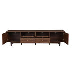 Meuble TV pour téléviseurs jusqu'à 85 pouces, console TV de style campagnard avec tiroirs, marron - ModernLuxe