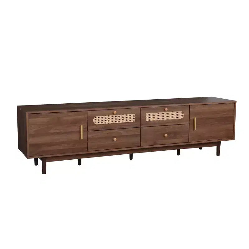 Meuble TV pour téléviseurs jusqu'à 85 pouces, console TV de style campagnard avec tiroirs, marron - ModernLuxe