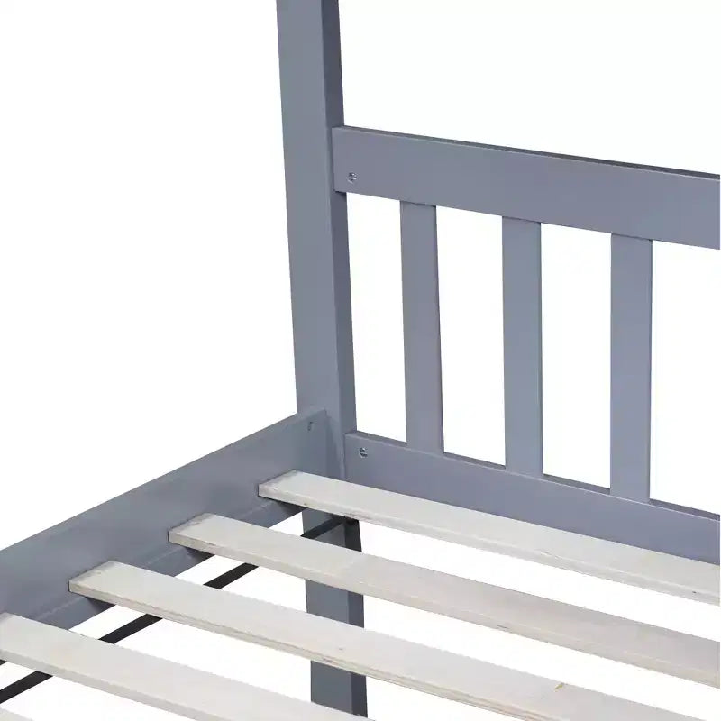 Okak 77.3IN Lit superposé jumeau sur jumeau avec 2 tiroirs de rangement, cadres de lit multifonctionnels convertibles en 2 lits jumeaux pour chambre à coucher, chambre d'enfant, gris