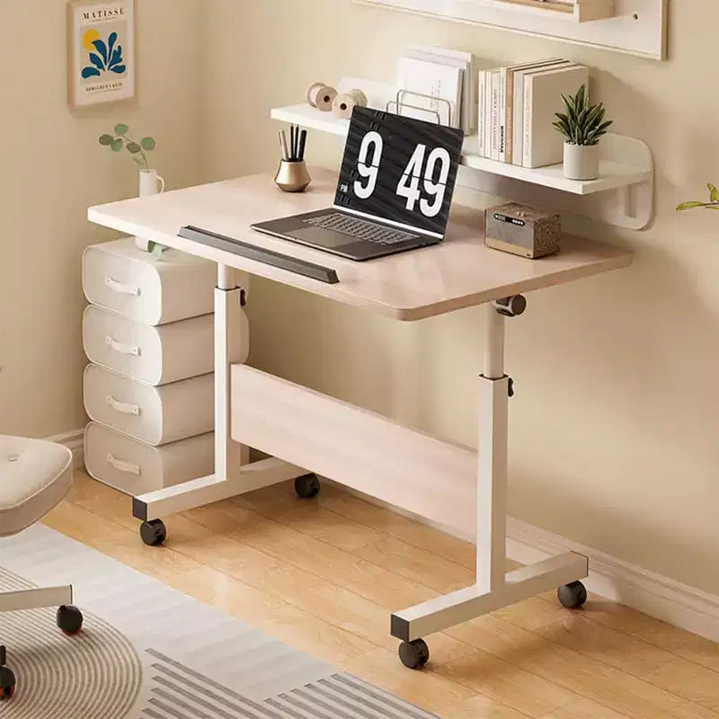 Bureau debout réglable (80x40cm, hauteur 65-87cm) Bureau d'ordinateur mobile et pliable avec roulettes pour bureau à domicile, table roulante pour ordinateur portable
