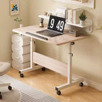 Bureau debout réglable (80x40cm, hauteur 65-87cm) Bureau d'ordinateur mobile et pliable avec roulettes pour bureau à domicile, table roulante pour ordinateur portable