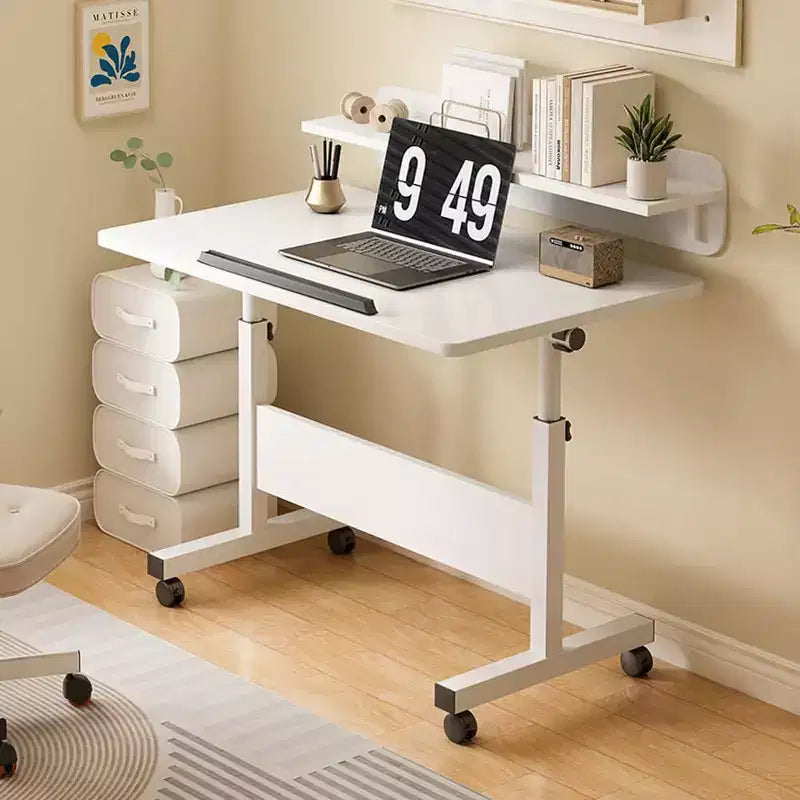 Bureau debout réglable (80x40cm, hauteur 65-87cm) Bureau d'ordinateur mobile et pliable avec roulettes pour bureau à domicile, table roulante pour ordinateur portable
