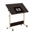 Adjustable Standing Desk (80x40cm, 65-87cm Height)  Mobile & Foldable Computer Desk with Wheels for Home Office, Rolling Laptop Table