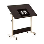 Adjustable Standing Desk (80x40cm, 65-87cm Height)  Mobile & Foldable Computer Desk with Wheels for Home Office, Rolling Laptop Table