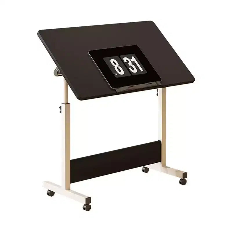 Adjustable Standing Desk (80x40cm, 65-87cm Height)  Mobile & Foldable Computer Desk with Wheels for Home Office, Rolling Laptop Table