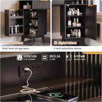 Coiffeuse Acekool cannelée avec miroir, plateau en verre, armoire et tiroirs, table de maquillage