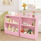Étagère à livres pour enfants - Organisateur de rangement de livres, Armoire de rangement de jouets double couche pour enfants avec compartiments ouverts pour chambre à coucher, chambre d'enfant, salle de jeux