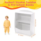 Étagère à livres pour enfants - Organisateur de rangement de livres, Armoire de rangement de jouets double couche pour enfants avec compartiments ouverts pour chambre à coucher, chambre d'enfant, salle de jeux