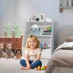 Étagère à livres pour enfants - Organisateur de rangement de livres, Armoire de rangement de jouets double couche pour enfants avec compartiments ouverts pour chambre à coucher, chambre d'enfant, salle de jeux