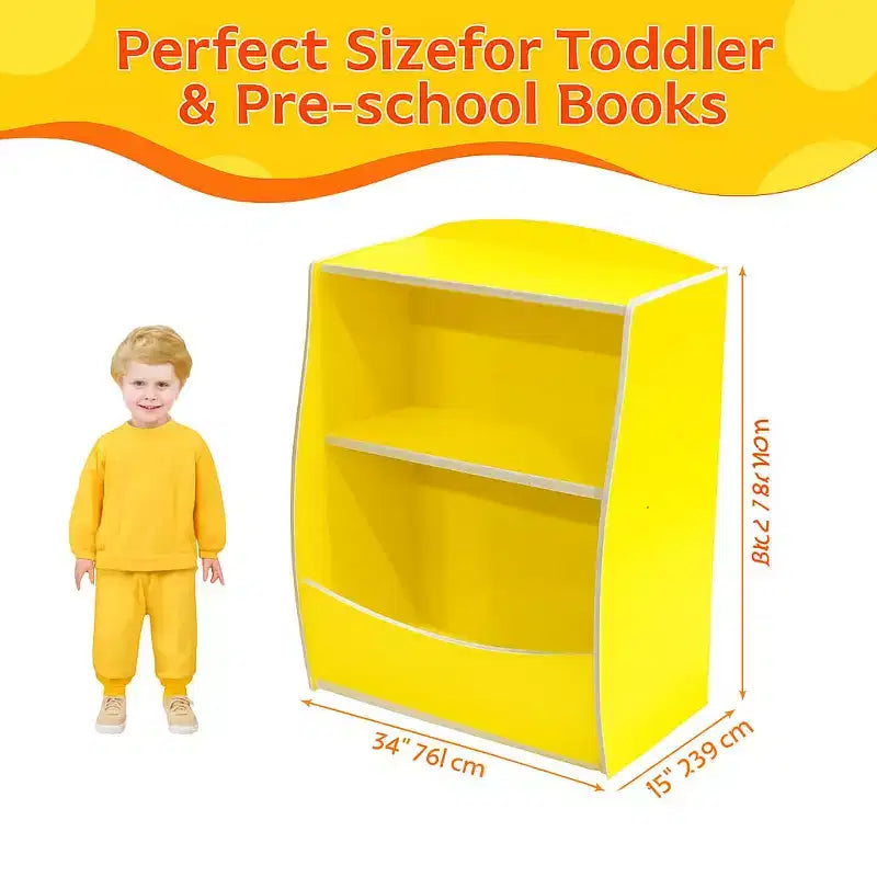 Étagère à livres pour enfants - Organisateur de rangement de livres, Armoire de rangement de jouets double couche pour enfants avec compartiments ouverts pour chambre à coucher, chambre d'enfant, salle de jeux