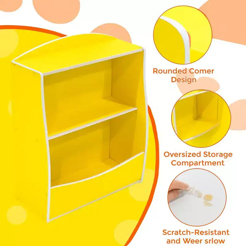 Étagère à livres pour enfants - Organisateur de rangement de livres, Armoire de rangement de jouets double couche pour enfants avec compartiments ouverts pour chambre à coucher, chambre d'enfant, salle de jeux