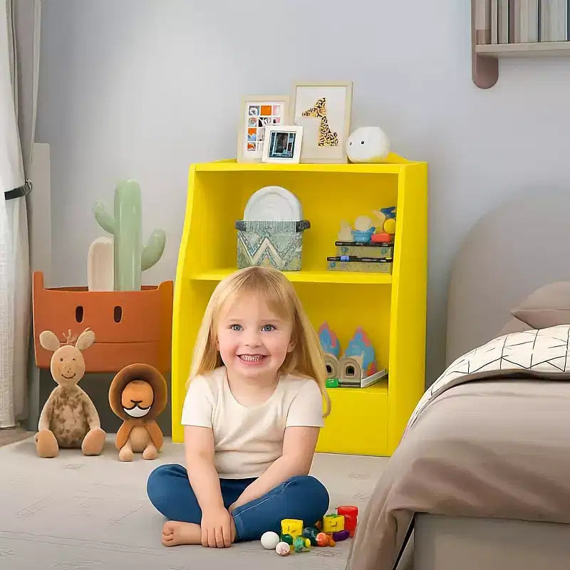 Étagère à livres pour enfants - Organisateur de rangement de livres, Armoire de rangement de jouets double couche pour enfants avec compartiments ouverts pour chambre à coucher, chambre d'enfant, salle de jeux