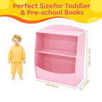 Étagère à livres pour enfants - Organisateur de rangement de livres, Armoire de rangement de jouets double couche pour enfants avec compartiments ouverts pour chambre à coucher, chambre d'enfant, salle de jeux