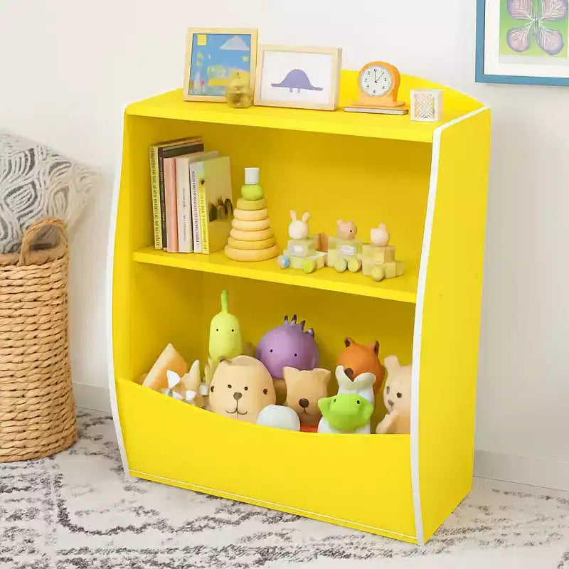 Étagère à livres pour enfants - Organisateur de rangement de livres, Armoire de rangement de jouets double couche pour enfants avec compartiments ouverts pour chambre à coucher, chambre d'enfant, salle de jeux
