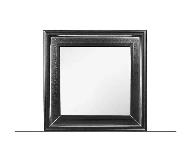 Miroir métallique blanc HomeStock avec cadre élégant - Miroir d'appoint de chambre moderne et glamour