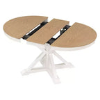 Table à manger extensible rétro Okak de 54 pouces, table pliante avec une rallonge de 12 pouces, table ronde pour salle à manger, salon, cuisine