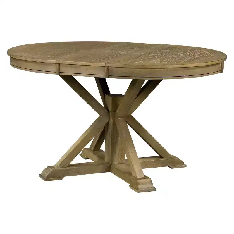 Table à manger extensible rétro Okak de 54 pouces, table pliante avec une rallonge de 12 pouces, table ronde pour salle à manger, salon, cuisine