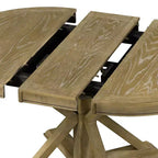 Table à manger extensible rétro Okak de 54 pouces, table pliante avec une rallonge de 12 pouces, table ronde pour salle à manger, salon, cuisine