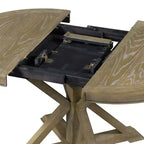 Table à manger extensible rétro Okak de 54 pouces, table pliante avec une rallonge de 12 pouces, table ronde pour salle à manger, salon, cuisine