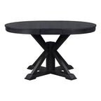 Table à manger extensible rétro Okak de 54 pouces, table pliante avec une rallonge de 12 pouces, table ronde pour salle à manger, salon, cuisine