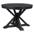 Table à manger extensible rétro Okak de 54 pouces, table pliante avec une rallonge de 12 pouces, table ronde pour salle à manger, salon, cuisine