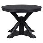 Table à manger extensible rétro Okak de 54 pouces, table pliante avec une rallonge de 12 pouces, table ronde pour salle à manger, salon, cuisine