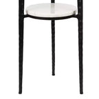 JONATHAN Y Seraphina 24,75, table d'appoint à 2 niveaux en métal de style industriel avec plateau rond en marbre blanc pour boissons et objets de décoration