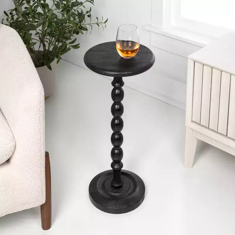 JONATHAN Y Augustus 24.5 Table d'appoint ronde classique en bois tourné et piédestal de style cottage