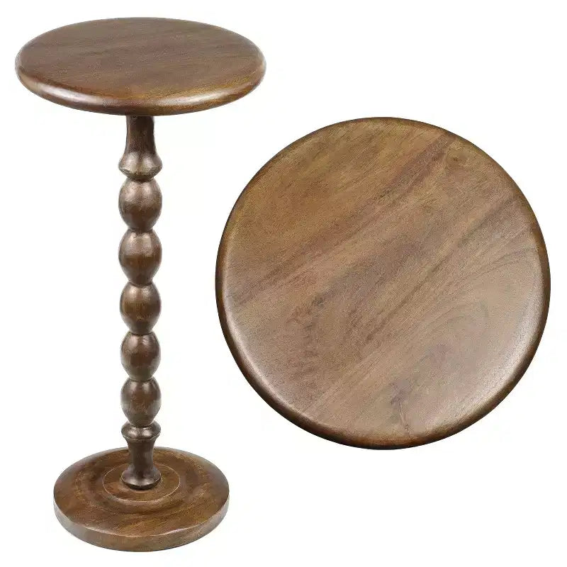 JONATHAN Y Augustus 24.5 Table d'appoint ronde classique en bois tourné et piédestal de style cottage