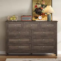 Okak Modern 9 Drawers Rustic Bedroom Dressers with Silver Handle,Minimalist Wooden Dresser,Chest of Drawers for Bedroom,Entryway