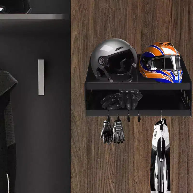 Helmet Storage Cabinet, Wall-Mounted Aluminum Helmet Organizer with Lockable Storage