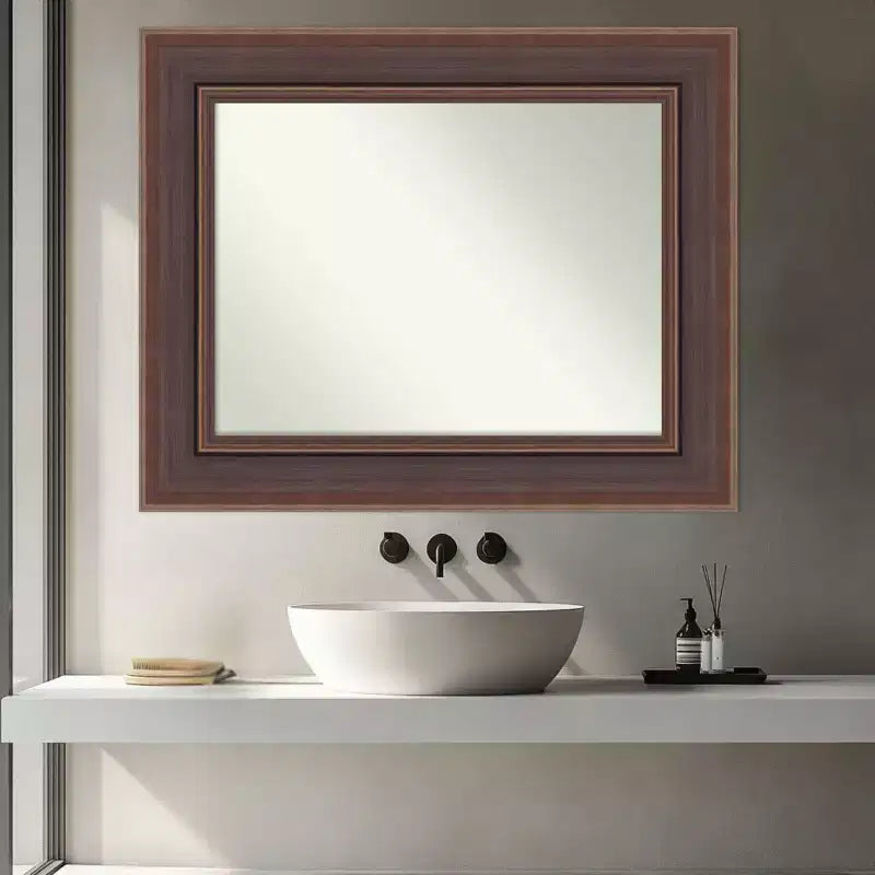 Miroir Mural de Salle de Bain Amanti Art Moab Bronze Non Biseauté