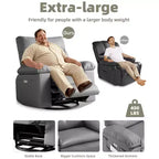 Fauteuil inclinable surdimensionné 27, à bascule rotatif à 360° avec chauffage et massage (pour salon/chambre/crèche)