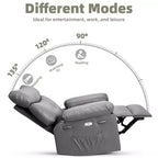 Fauteuil inclinable surdimensionné 27, à bascule rotatif à 360° avec chauffage et massage (pour salon/chambre/crèche)