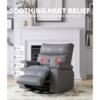 Fauteuil inclinable surdimensionné 27, à bascule rotatif à 360° avec chauffage et massage (pour salon/chambre/crèche)