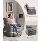 Fauteuil inclinable surdimensionné 27, à bascule rotatif à 360° avec chauffage et massage (pour salon/chambre/crèche)