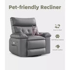 Fauteuil inclinable surdimensionné 27, à bascule rotatif à 360° avec chauffage et massage (pour salon/chambre/crèche)