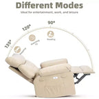Fauteuil inclinable surdimensionné 27, à bascule rotatif à 360° avec chauffage et massage (pour salon/chambre/crèche)