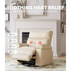 Fauteuil inclinable surdimensionné 27, à bascule rotatif à 360° avec chauffage et massage (pour salon/chambre/crèche)