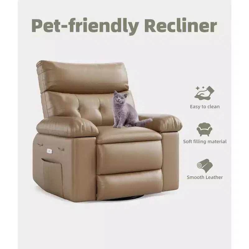 Fauteuil inclinable surdimensionné 27, à bascule rotatif à 360° avec chauffage et massage (pour salon/chambre/crèche)