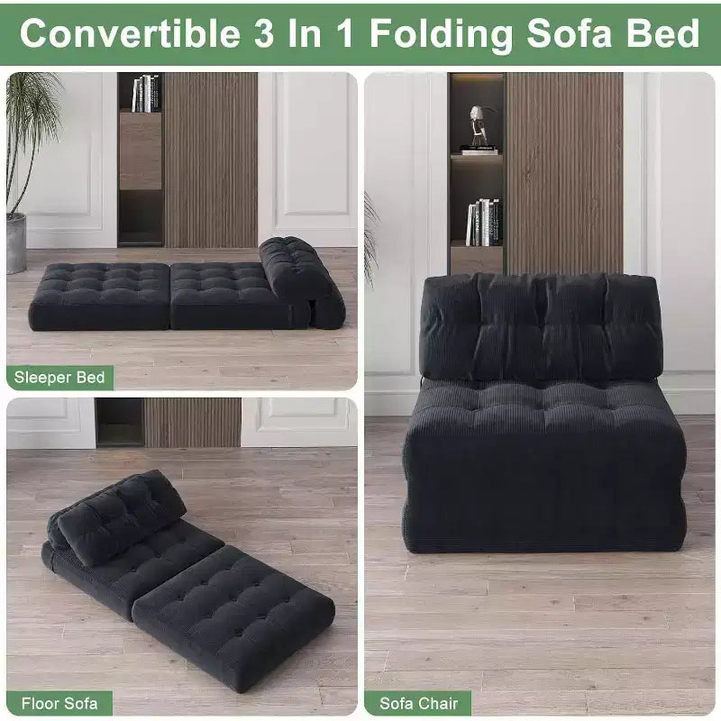Canapé-lit pliant, canapé-lit futon, canapé-lit futon convertible, matelas pliable avec soutien dorsal, canapé portable pliant, une place